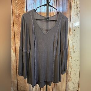 Torrid Gray Long Sleeve Top